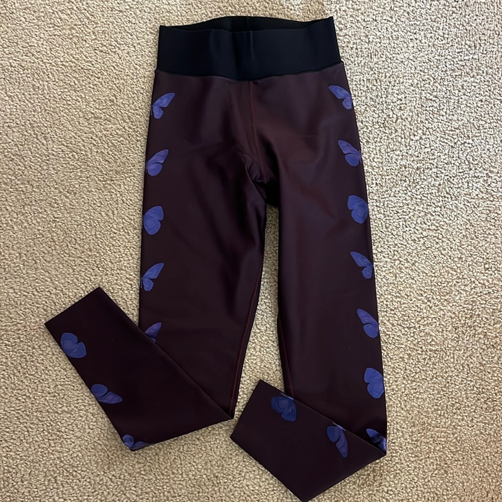 🔥Ultracor Women’s Mariposa Ultra High Rise Maroon Butterfly Leggings Sz. M